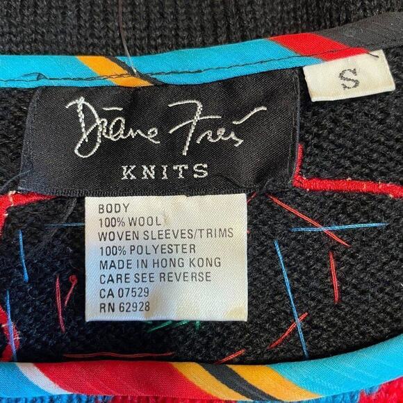 Diane Freis VINTAGE 80's Bright Knit Sweater Small - Picture 4 of 10